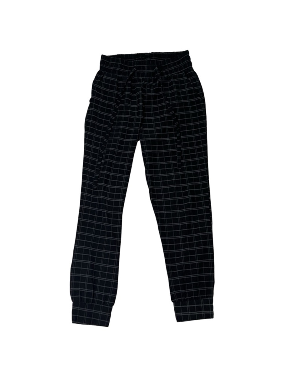 Revamped Black And Grey Plaid Trousers / Joggers Women’s Small Grunge Alt Punk